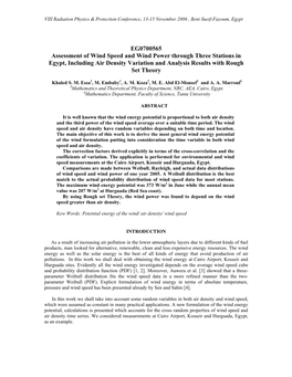 Assessment of Wind Speed and Wind Power Through Three Stations in Egypt, Including Air Density Variation and Analysis Results with Rough Set Theory