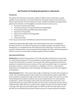 Best Practices for Handling Nanoparticles in Laboratories