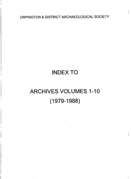 Index Archives 1-10 1979 to 1988