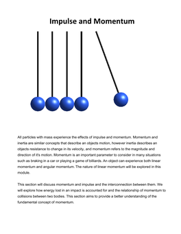 Impulse and Momentum