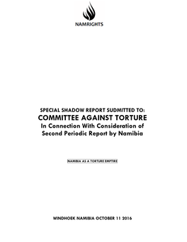 COMMITTEE AGAINST TORTURE in Connection with Consideration of Second Periodic Report by Namibia