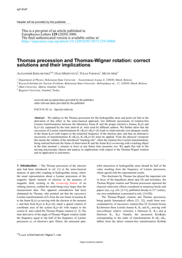 Thomas Precession and Thomas-Wigner Rotation: Correct Solutions and Their Implications