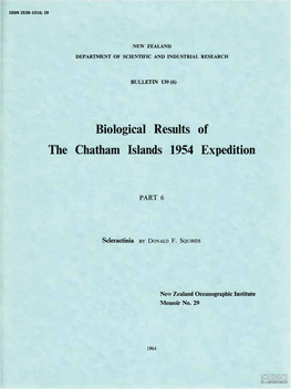 Biological Results of the Chatham Islands 1954 Expedition