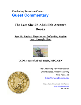 The Late Sheikh Abdullah Azzam's Books