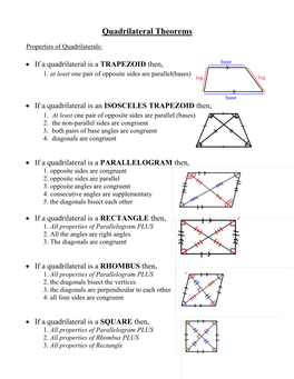 Quadrilateral Theorems
