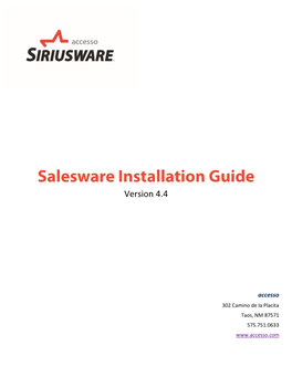 Salesware Installation Guide Version 4.4
