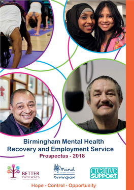 Birmingham Mental Health Recovery and Employment Service Prospectus - 2018