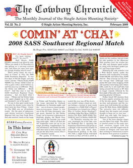 February 2009 I COMIN’AT ‘CHA!I 2008 SASS Southwest Regional Match