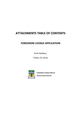 Attachments Table of Contents