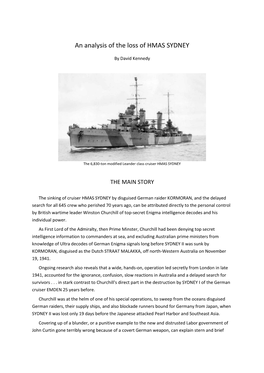 An Analysis of the Loss of HMAS SYDNEY