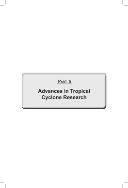 Advances in Tropical Cyclone Research