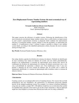 Zero Displacement Ternary Number System: the Most Economical Way of Representing Numbers