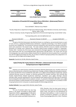 Evaluation of Essential Oil Composition Genus Dittrichia L