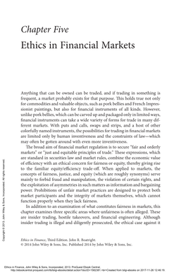 Ethics in Financial Markets