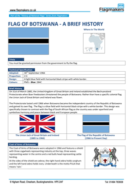 FLAG of BOTSWANA - a BRIEF HISTORY Where in the World