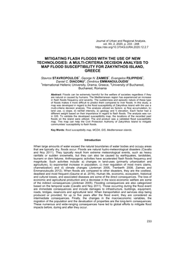 Mitigating Flash Floods with the Use of New Technologies: a Μulti-Criteria Decision Analysis to Map Flood Susceptibility for Zakynthos Island, Greece