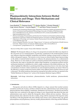 Pharmacokinetic Interactions Between Herbal Medicines and Drugs: Their Mechanisms and Clinical Relevance