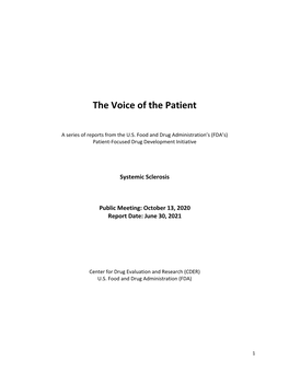 The Voice of the Patient