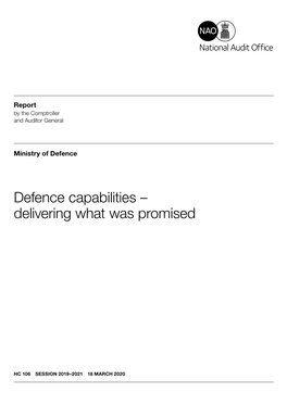 Defence Capabilities Delivering What Was Promised