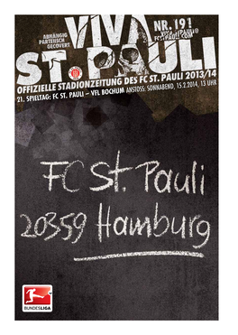21. Spieltag: FC St. Pauli – Vfl Bochum Anstoss: Sonnabend, 15.2