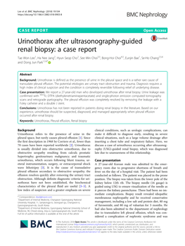 Urinothorax After Ultrasonography-Guided Renal Biopsy