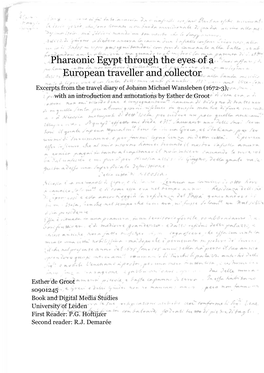 Pharaonic Egypt Through the Eyes of a European Traveller and Collector