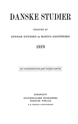 Danske Studier 1929