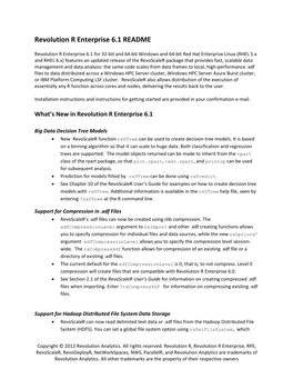 Revolution R Enterprise 6.1 README