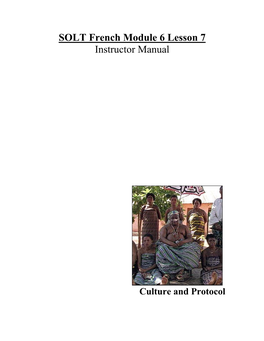 SOLT French Module 6 Lesson 7 Instructor Manual