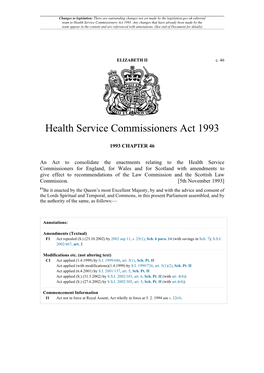 Health Service Commissioners Act 1993