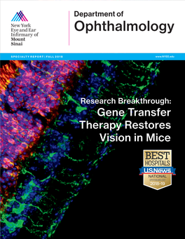 2018 Department of Ophthalmology Chair Report