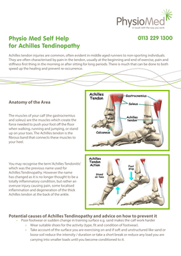 Physio Med Self Help for Achilles Tendinopathy