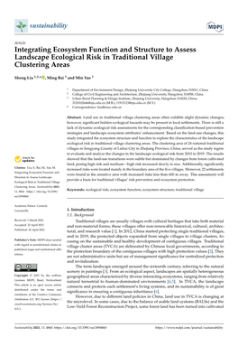 Integrating Ecosystem Function and Structure to Assess Landscape Ecological Risk in Traditional Village Clustering Areas