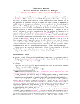 Traversée Dirruhorn-Nadelhorn Ou Nadelgrat (Course Non Réalisée – Texte En Cours D’Écriture)∗