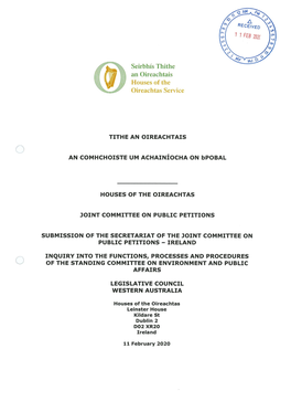 Joint Committee on Public Petitions, Houses of the Oireachtas, Republic
