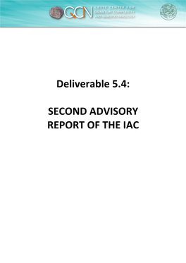 Deliverable 5.4: SECOND ADVISORY REPORT of THE