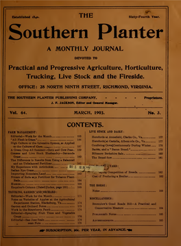 Southern Planter: Devoted to Practical and Progressive Agriculture