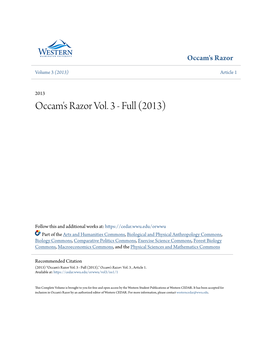 Occam's Razor Vol. 3 - Full (2013)