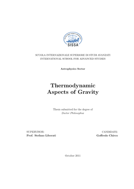 Thermodynamic Aspects of Gravity