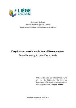 L'expérience De Création De Jeux Vidéo En Amateur Travailler Son