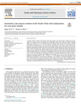 Anomalous Late Jurassic Motion of the Pacific Plate With