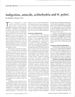 Indigestion, Antacids, Achlorhydria and H. Pylori. by Michael T