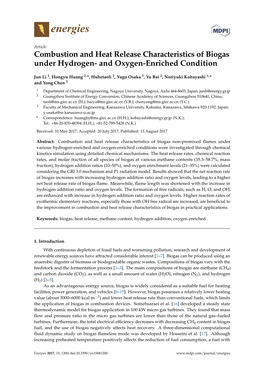Combustion and Heat Release Characteristics of Biogas Under Hydrogen- and Oxygen-Enriched Condition