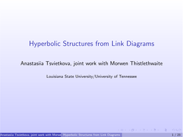 Hyperbolic Structures from Link Diagrams