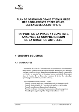 Rapport De La Phase 1 : Constats, Analyses Et Comprehension De La Situation Actuelle