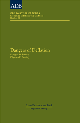 Dangers of Deflation Douglas H