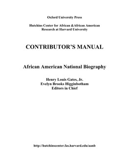 Download the Contributor's Manual