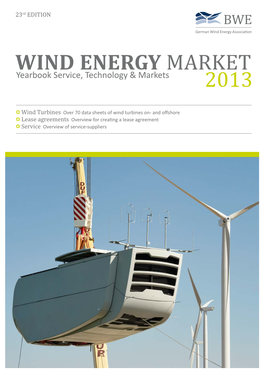 Wind Energy Market 2013 | Yearbook Service, Technology & Markets Content