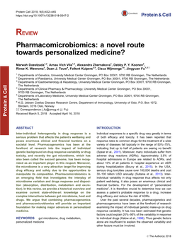 Pharmacomicrobiomics: a Novel Route Towards Personalized Medicine?