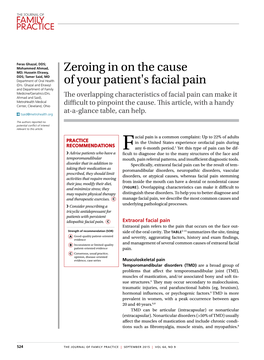 Zeroing in on the Cause of Your Patient's Facial Pain